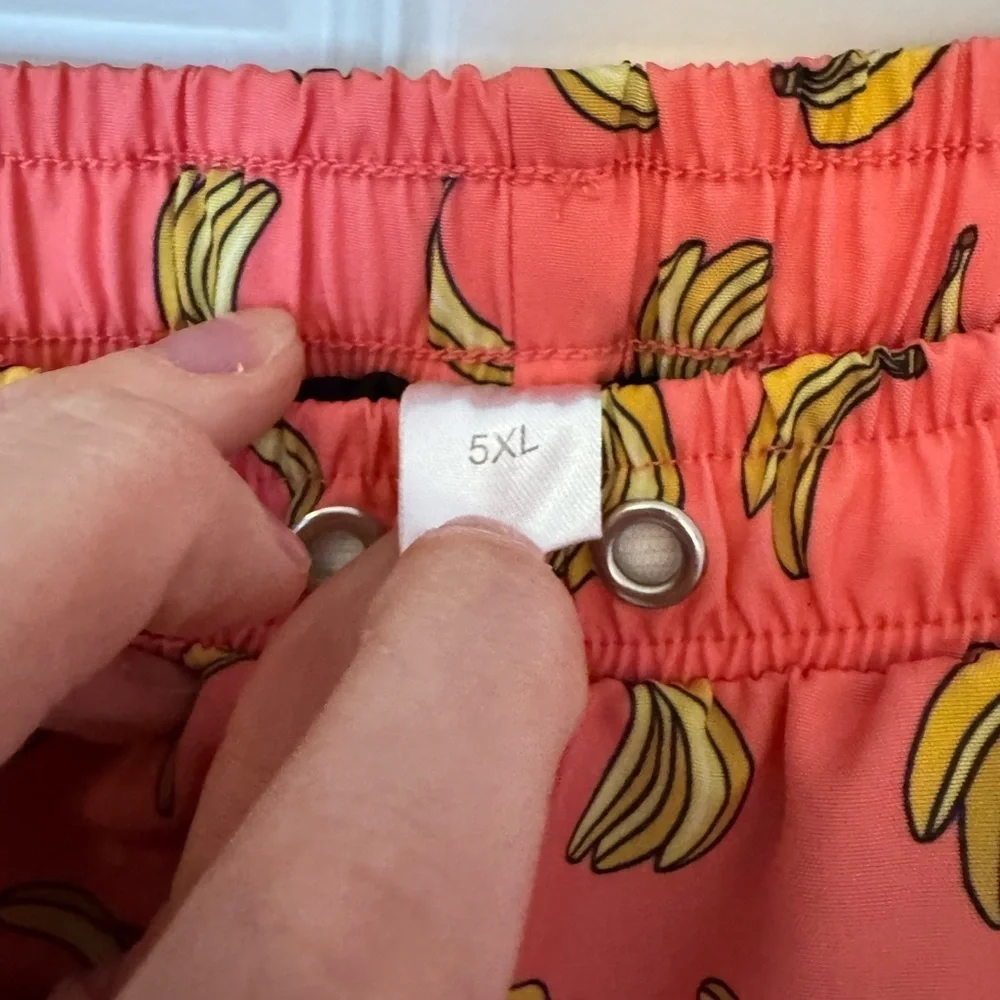 Boy’s Pink Banana Print SwimShorts